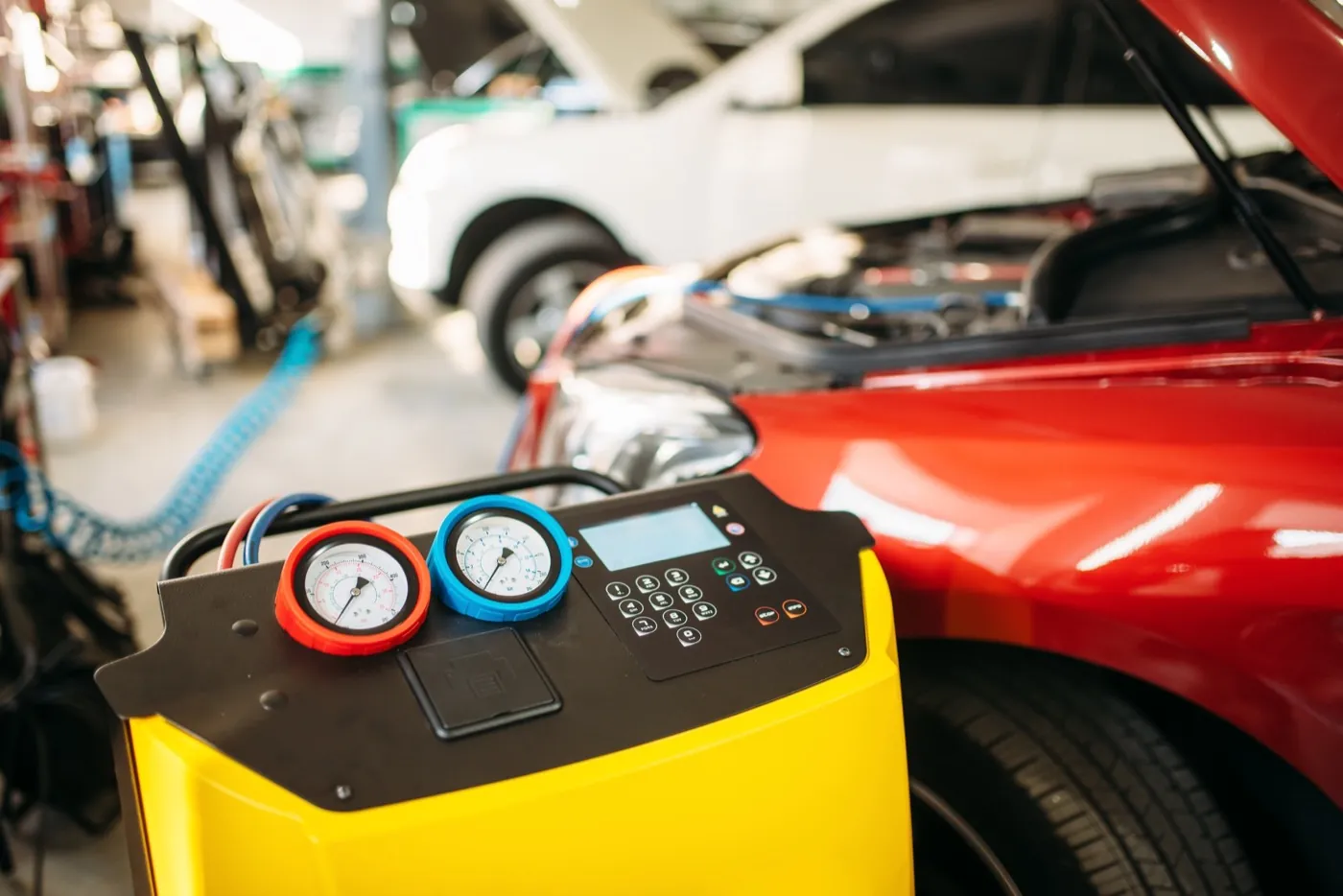 A/C refrigerant diagnostic station at Titan Auto Services